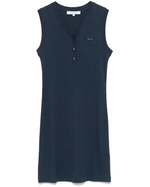 Maison Kitsuné Baby Fox-patch Mini Dress - Blue