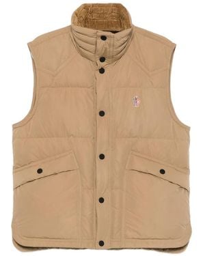 Moncler Evans Quilted High-Neck Gilet - Natural