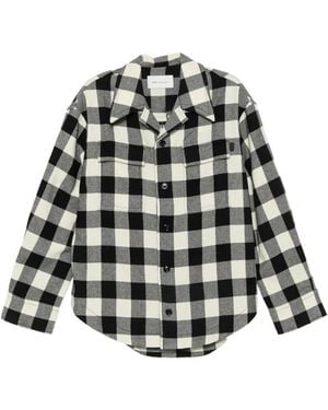 Ami Paris Check-Pattern Flap-Pocket Overshirt - Black