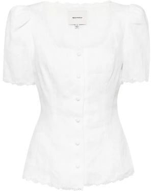 Reformation Anabella リネントップ - ホワイト