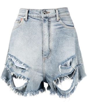 Natasha Zinko Distressed Denim Shorts - Blue