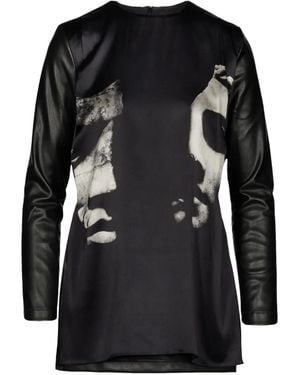 Tessitura Mono Graphic-Print Panelled Mini Dress - Black