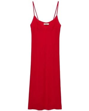 Prada Embroidered Triple-Chiffon Slip Dress
