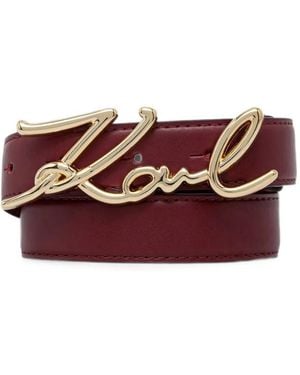 KARL LAGERFELD K/Signature Leather Belt - Purple