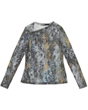 Bimba Y Lola Snake-Print Asymmetric Top - Gray