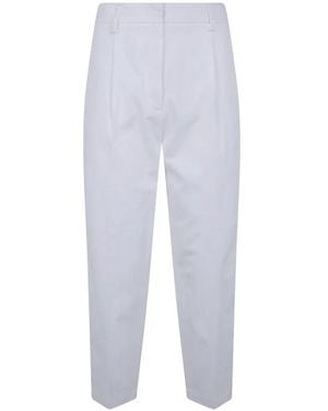 DR. HOPE Pantalon Plissé À Taille Élastiquée - White