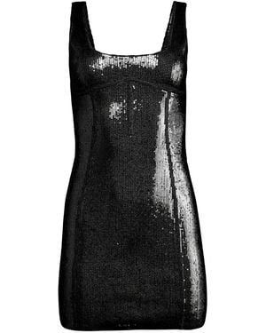Fleur du Mal Sequin Knit Mini Dress - Black