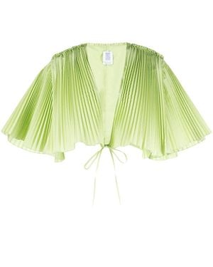 Rosie Assoulin Pleated Cropped Blouse - Green