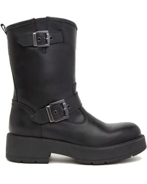 Nero Giardini Leather Ankle Boots - Black
