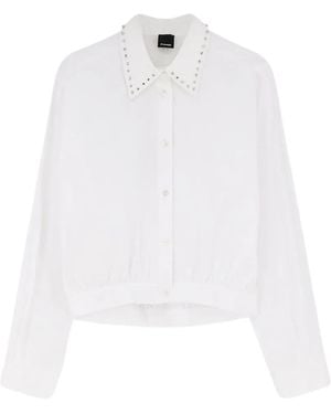 Pinko Studded Collar Shirt - White