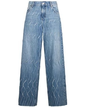 Liu Jo Flared Jeans With Laser-Etched Details - Blue
