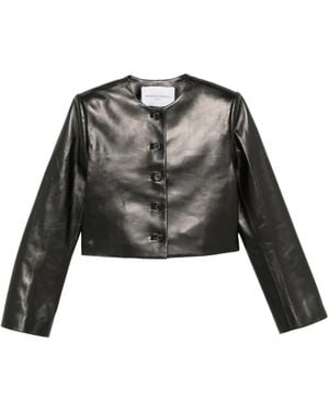 Brandon Maxwell Ryder Leather Jacket - Black