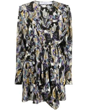 IRO Floral Print Short Dress - Grey