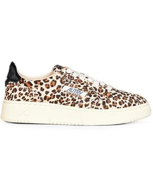 Autry Leopard-Print Trainers - White