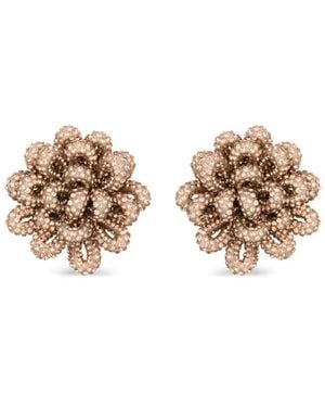 Rosantica フローラル ピアス - ナチュラル