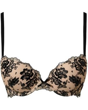Twinset Floral-Embroidery Push-Up Bra - Brown