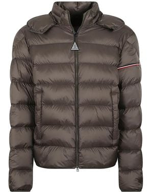 Moncler Ravenlock Hooded Short Down Jacket - Brown