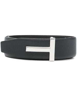 Tom Ford T-Icon Leather Belt - Black