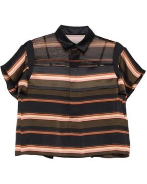 Sacai Polo a rayas - Negro