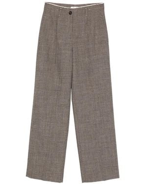 Tela Marl-Effect Raw-Edge Trousers - Grey