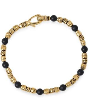 Guess Beaded Logo-Engraved Bracelet - Metallic