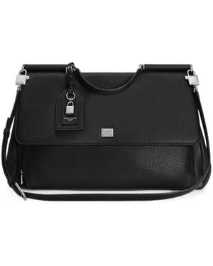 Dolce & Gabbana My Sicily Calfskin Handbag - Black