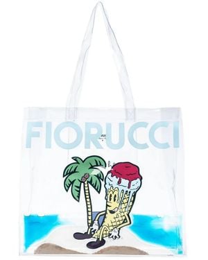 Fiorucci Ice-Cream Graphic Tote Bag - White