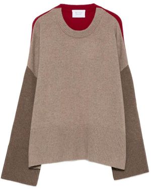 Be You Colour-Block Ribbed-Trim Sweater - Brown