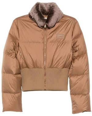 Fendi High Collar Zip Front Jacket - Brown