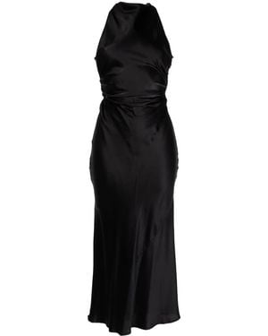 Reformation Casette Silk Midi Dress - Black