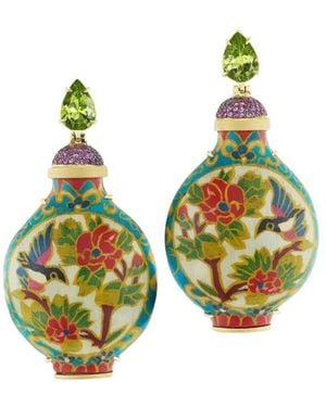 Silvia Furmanovich 18K Marquetry Earrings - Green
