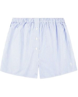 Sporty & Rich Striped Button Shorts - Blue