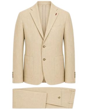 MULISH Single-Breasted Notched-Lapels Suit - Natural