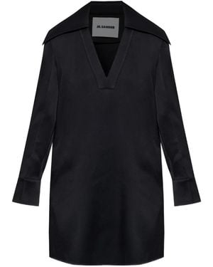 Jil Sander Oversized-Collar Dress - Blue