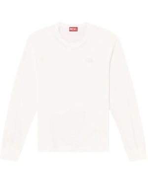 DIESEL T-Adjust-Ls-Slits-R17 Cotton T-Shirt - White
