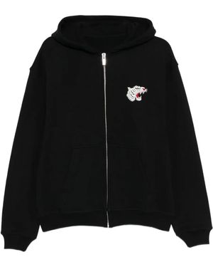 Melt Embroidered Zip-Up Hoodie - Black