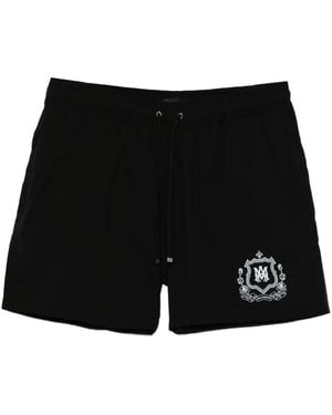 Amiri Crest-Logo Swim Shorts - Black