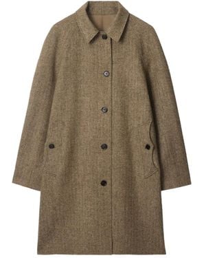 Burberry Herringbone Reversible Coat - Brown