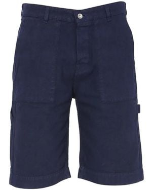 YMC Patch-Pocket Shorts - Blue