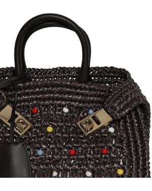 Ferragamo Hug Bead-Embellished Tote Bag - Black
