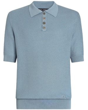Dolce & Gabbana Polo En Soie - Blue