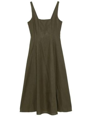Twinset Robe Mi-Longue À Encolure Carrée - Green