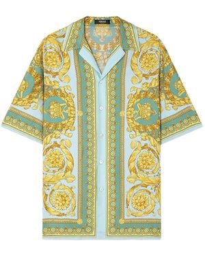 Versace Barocco-print Short-sleeve Shirt - イエロー