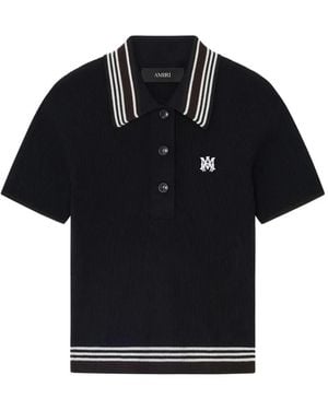 Amiri Polo Shirt With Striped Detail - Black
