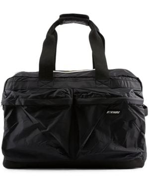 K-Way Logo-Patch Holdall Bag - Black
