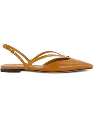 Fendi Ffold Flat Court Shoes - Brown