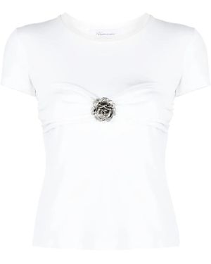 Blumarine フローラル Tシャツ - ホワイト