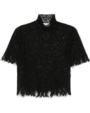 McQueen Spiderweb Lace Top - Black