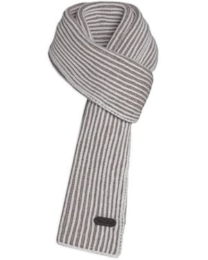 Moorer Ribbed Wool Scarf - Brown