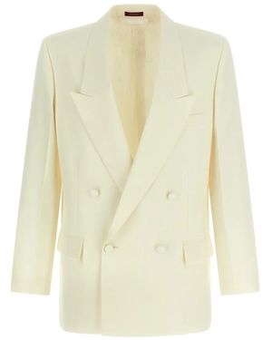 Gucci Panama Double-Breasted Blazer - White
